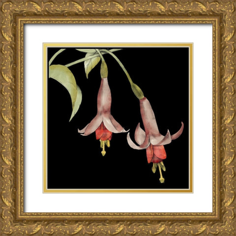 Graphic Fuchsia IV Gold Ornate Wood Framed Art Print with Double Matting by Goldberger, Jennifer