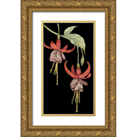 Graphic Fuchsia VI Gold Ornate Wood Framed Art Print with Double Matting by Goldberger, Jennifer