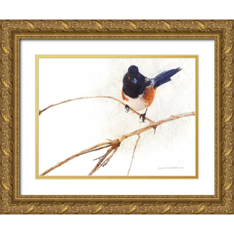 On the Branch IV Gold Ornate Wood Framed Art Print with Double Matting by Vest, Chris