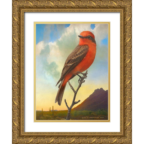 On the Branch V Gold Ornate Wood Framed Art Print with Double Matting by Vest, Chris