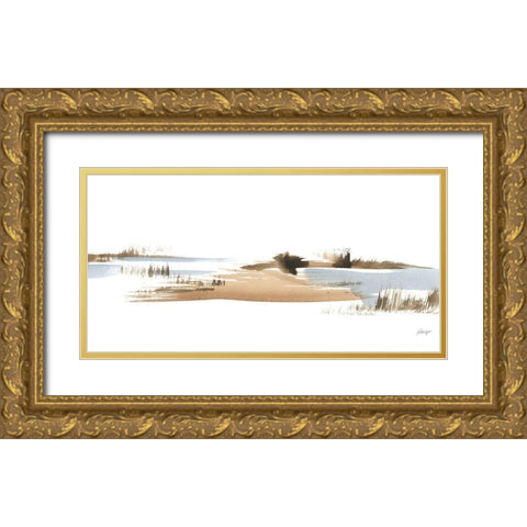 Natural Shoreline I Gold Ornate Wood Framed Art Print with Double Matting by Harper, Ethan