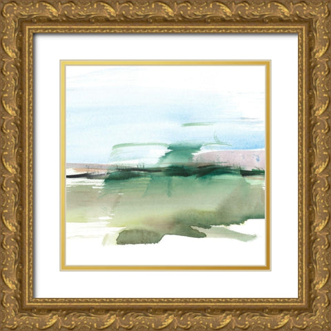 Abstract Wetland II Gold Ornate Wood Framed Art Print with Double Matting by Harper, Ethan