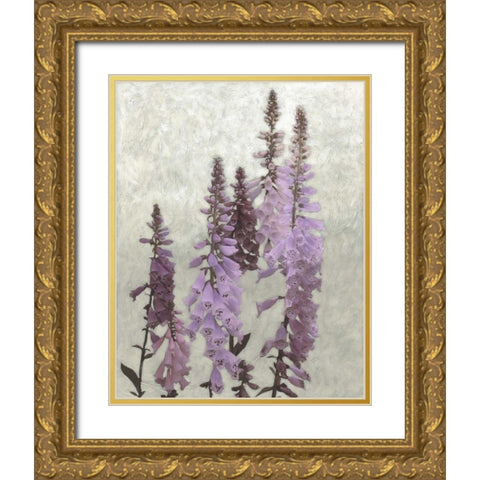 Non-Embellished Foxgloves I Gold Ornate Wood Framed Art Print with Double Matting by Zarris, Chariklia