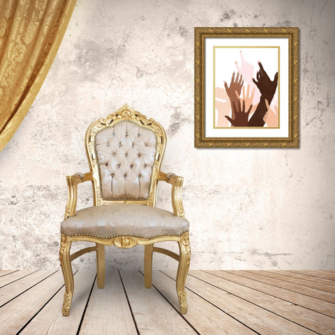 Reach and Rise I Gold Ornate Wood Framed Art Print with Double Matting by Vess, June Erica