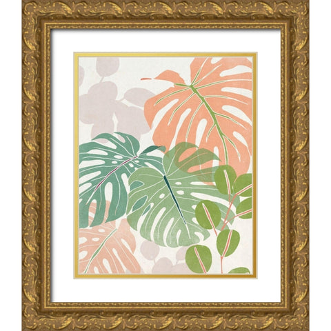 Sherbet Tropical I Gold Ornate Wood Framed Art Print with Double Matting by Vess, June Erica
