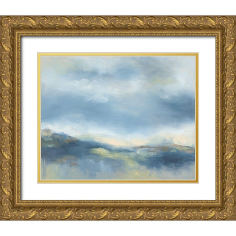 Buttermilk Sky Gold Ornate Wood Framed Art Print with Double Matting by Keusder, Danusia