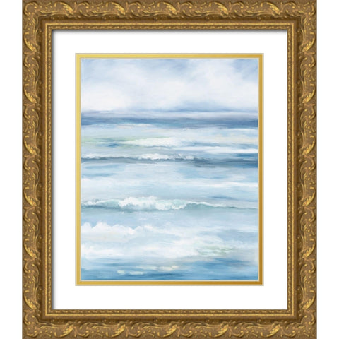 Into the Ocean Gold Ornate Wood Framed Art Print with Double Matting by Keusder, Danusia