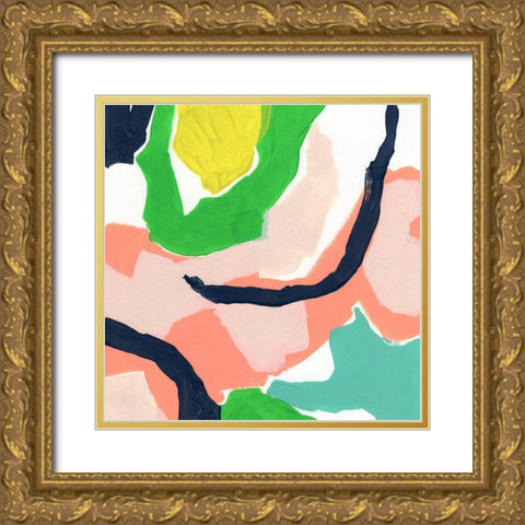 Color Current VI Gold Ornate Wood Framed Art Print with Double Matting by Vess, June Erica