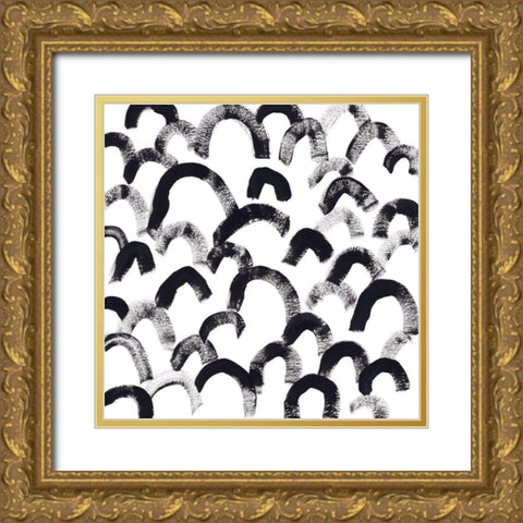 Onyx Code I Gold Ornate Wood Framed Art Print with Double Matting by Vess, June Erica