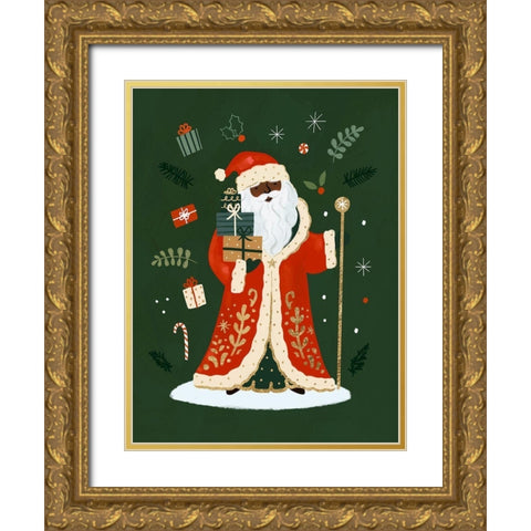 Little St. Nick I Gold Ornate Wood Framed Art Print with Double Matting by Barnes, Victoria