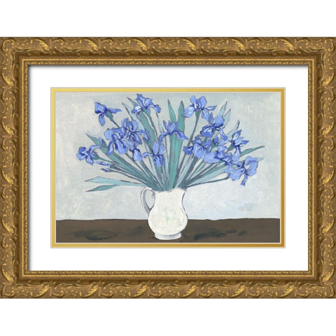 Van Gogh Irises II Gold Ornate Wood Framed Art Print with Double Matting by Wang, Melissa