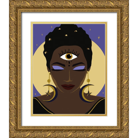 Womans Intuition I Gold Ornate Wood Framed Art Print with Double Matting by Warren, Annie