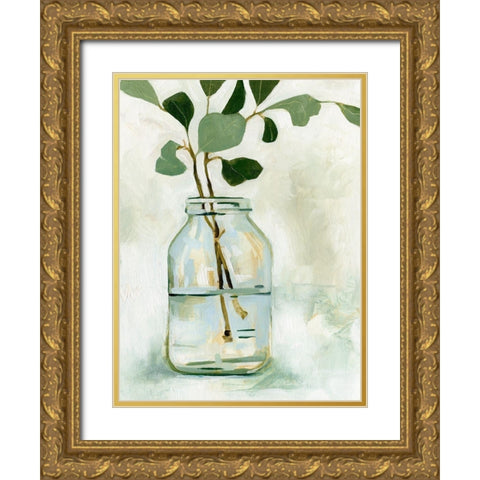 Eucalyptus Branch Still Life II Gold Ornate Wood Framed Art Print with Double Matting by Caroline, Emma