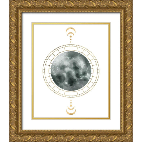 Lunar Phase I Gold Ornate Wood Framed Art Print with Double Matting by Wang, Melissa