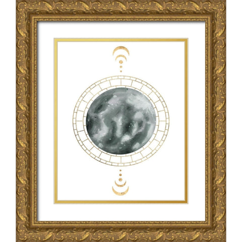 Lunar Phase II Gold Ornate Wood Framed Art Print with Double Matting by Wang, Melissa