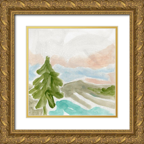Landscape Cameo III Gold Ornate Wood Framed Art Print with Double Matting by Vess, June Erica