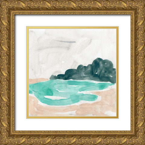 Landscape Cameo V Gold Ornate Wood Framed Art Print with Double Matting by Vess, June Erica