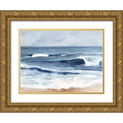 Surf Spray I Gold Ornate Wood Framed Art Print with Double Matting by Barnes, Victoria