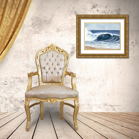 Surf Spray II Gold Ornate Wood Framed Art Print with Double Matting by Barnes, Victoria