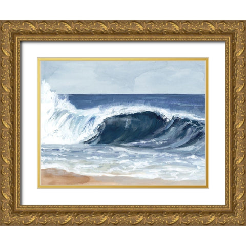 Surf Spray II Gold Ornate Wood Framed Art Print with Double Matting by Barnes, Victoria