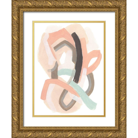 Pastel Signal IV Gold Ornate Wood Framed Art Print with Double Matting by Vess, June Erica