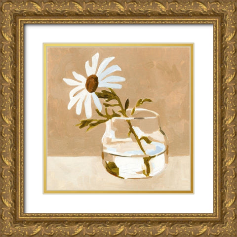 Solitary Daisy I Gold Ornate Wood Framed Art Print with Double Matting by Caroline, Emma