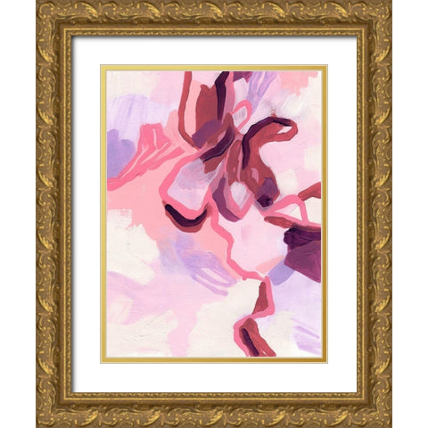 Gardenia Abstract II Gold Ornate Wood Framed Art Print with Double Matting by Vess, June Erica