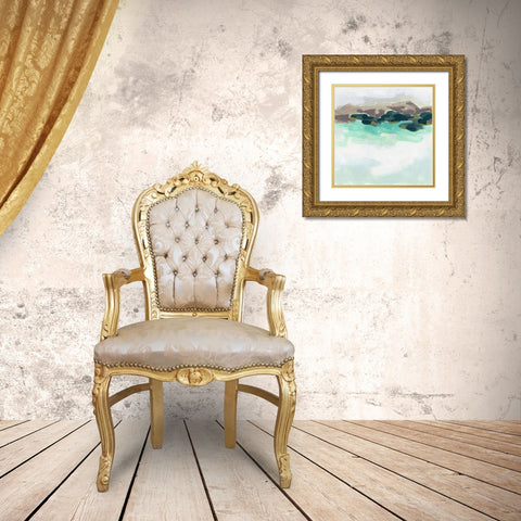 Sea Glass Coast II Gold Ornate Wood Framed Art Print with Double Matting by Vess, June Erica