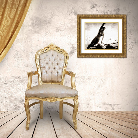 Evening Swim I Gold Ornate Wood Framed Art Print with Double Matting by Saunders, Alonzo