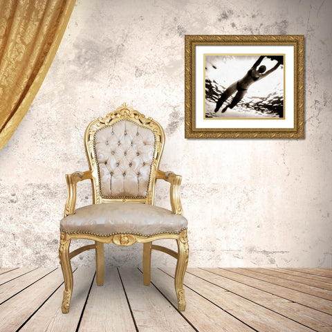 Evening Swim II Gold Ornate Wood Framed Art Print with Double Matting by Saunders, Alonzo