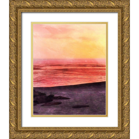 Beachland I Gold Ornate Wood Framed Art Print with Double Matting by Saunders, Alonzo