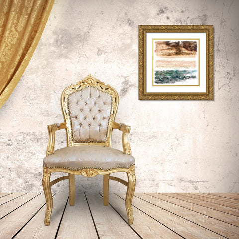 Beachside II Gold Ornate Wood Framed Art Print with Double Matting by Saunders, Alonzo