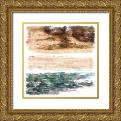 Beachside II Gold Ornate Wood Framed Art Print with Double Matting by Saunders, Alonzo