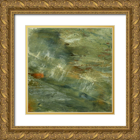 Encaustic Tile in Multi III Gold Ornate Wood Framed Art Print with Double Matting by Gordon, Sharon