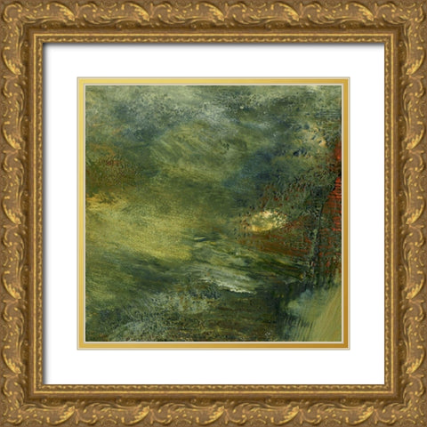 Encaustic Tile in Multi IV Gold Ornate Wood Framed Art Print with Double Matting by Gordon, Sharon