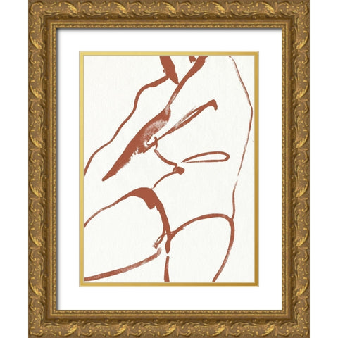 Curves II Gold Ornate Wood Framed Art Print with Double Matting by Parker, Jennifer Paxton