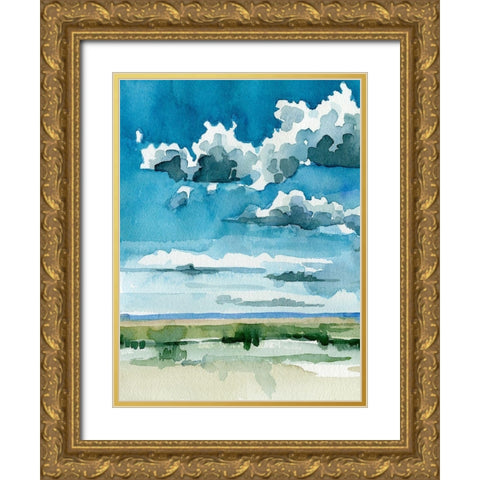 Western Skies I Gold Ornate Wood Framed Art Print with Double Matting by Caroline, Emma