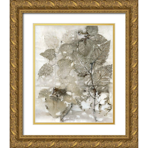 Custom Birch Leaves I Gold Ornate Wood Framed Art Print with Double Matting by Phillips, Kathryn
