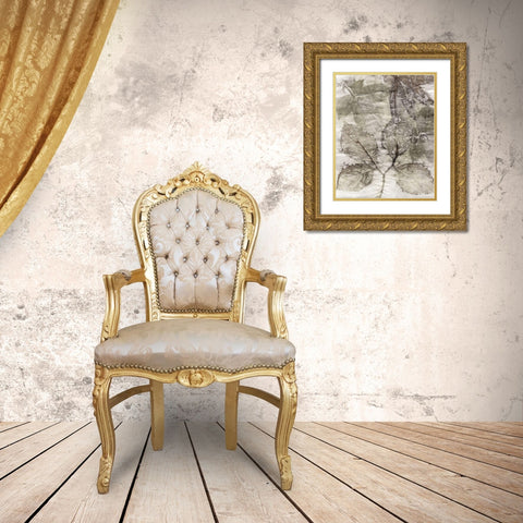 Custom Multi Leaves II Gold Ornate Wood Framed Art Print with Double Matting by Phillips, Kathryn