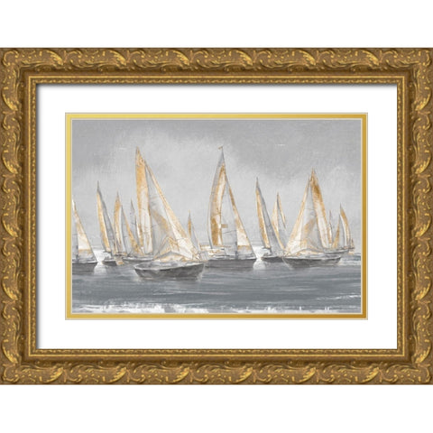 Sailing Horizon Gold Ornate Wood Framed Art Print with Double Matting by Studio W