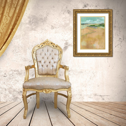 Cubed Prairie II Gold Ornate Wood Framed Art Print with Double Matting by Parker, Jennifer Paxton