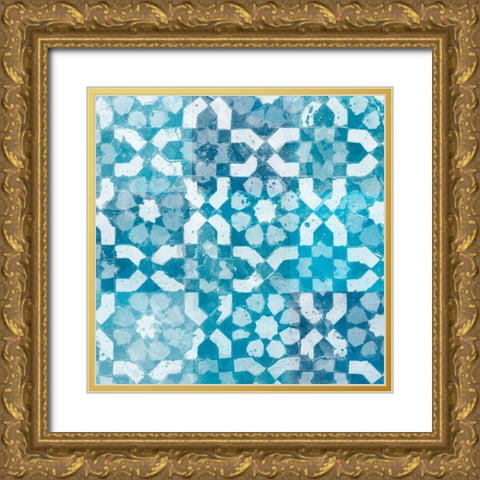 Blue My Mind I Gold Ornate Wood Framed Art Print with Double Matting by Saunders, Alonzo