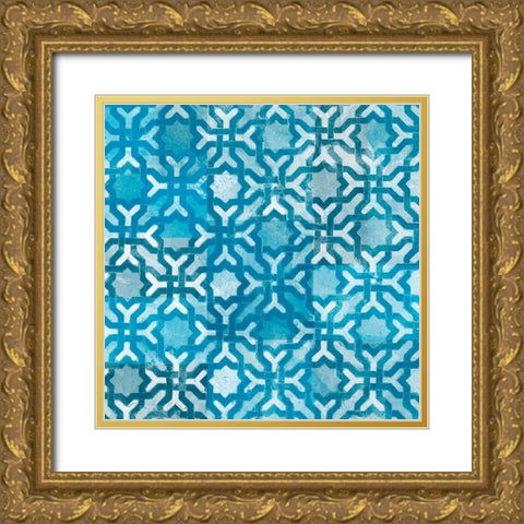 Blue My Mind III Gold Ornate Wood Framed Art Print with Double Matting by Saunders, Alonzo