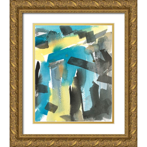 Interconnect II Gold Ornate Wood Framed Art Print with Double Matting by Dixon, Samuel