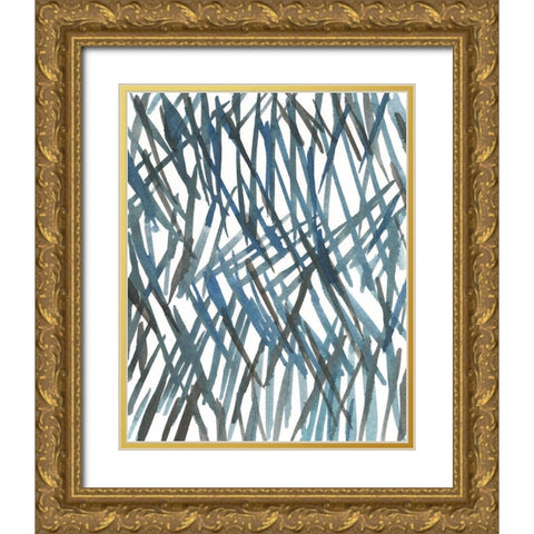 Blue Grass I Gold Ornate Wood Framed Art Print with Double Matting by Dixon, Samuel
