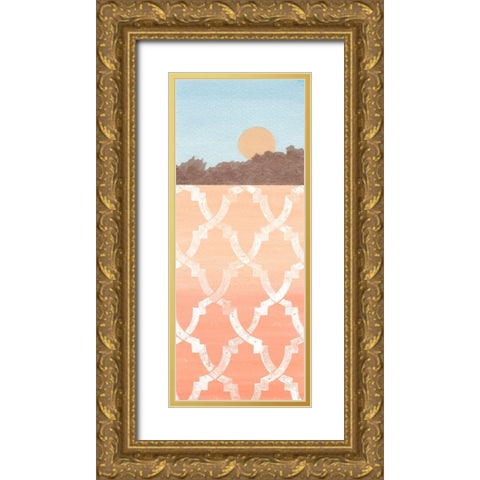 To Sun Down Gold Ornate Wood Framed Art Print with Double Matting by Saunders, Alonzo