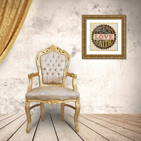 Seal of Love Gold Ornate Wood Framed Art Print with Double Matting by Saunders, Alonzo