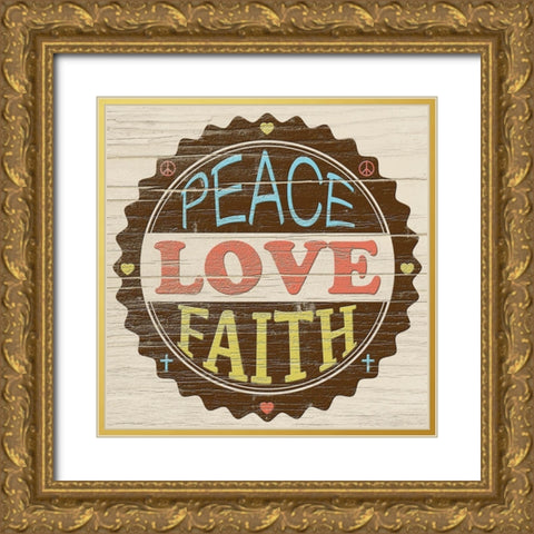Seal of Love Gold Ornate Wood Framed Art Print with Double Matting by Saunders, Alonzo