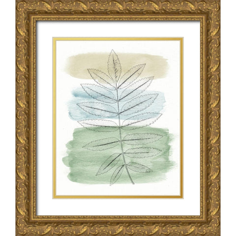 Spring Branch II Gold Ornate Wood Framed Art Print with Double Matting by Saunders, Alonzo