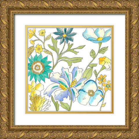 Bouquet Garden III Gold Ornate Wood Framed Art Print with Double Matting by Zarris, Chariklia